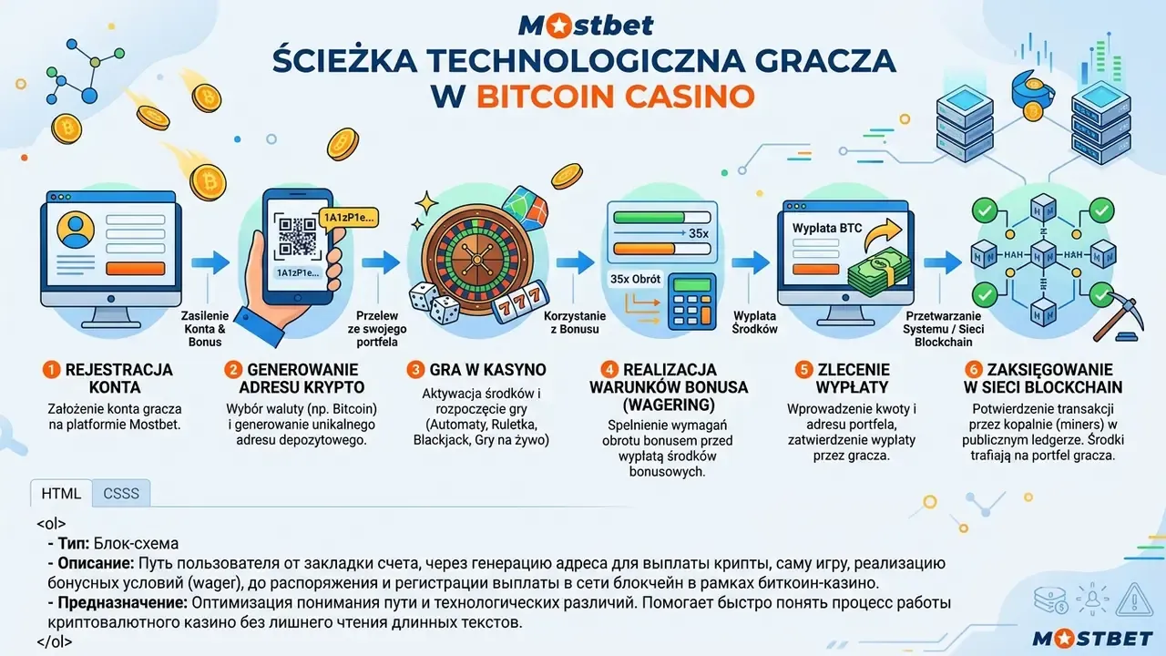 Ścieżka technologiczna gracza w bitcoin casino