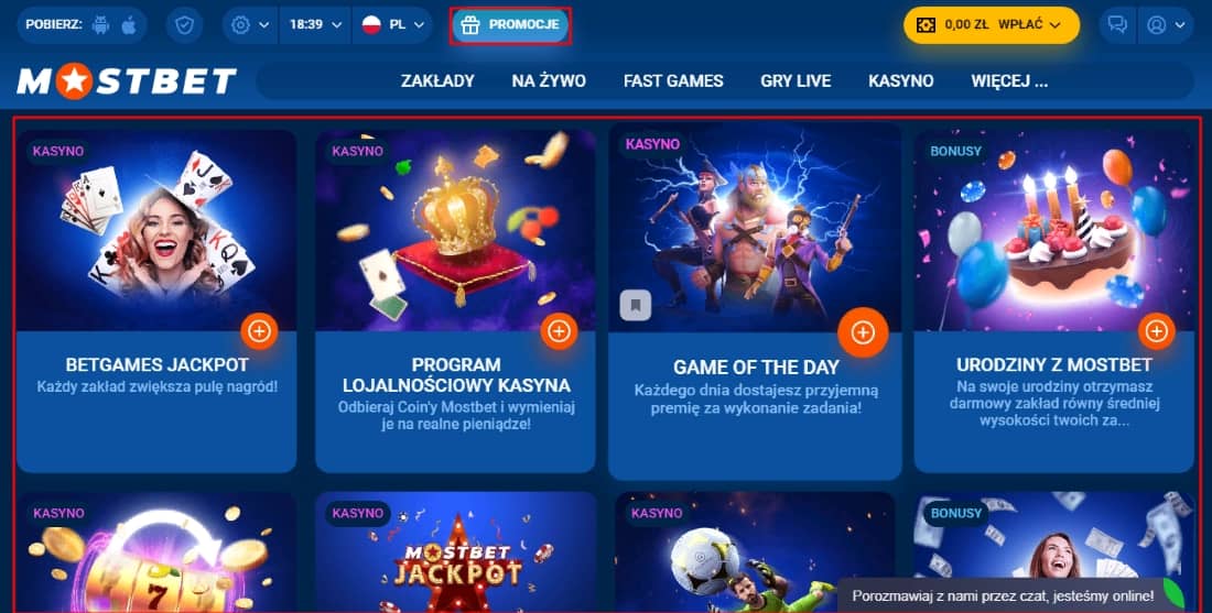 Промокоды казино Mostbet