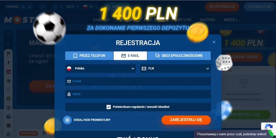 регистрация на сайте Mostbet