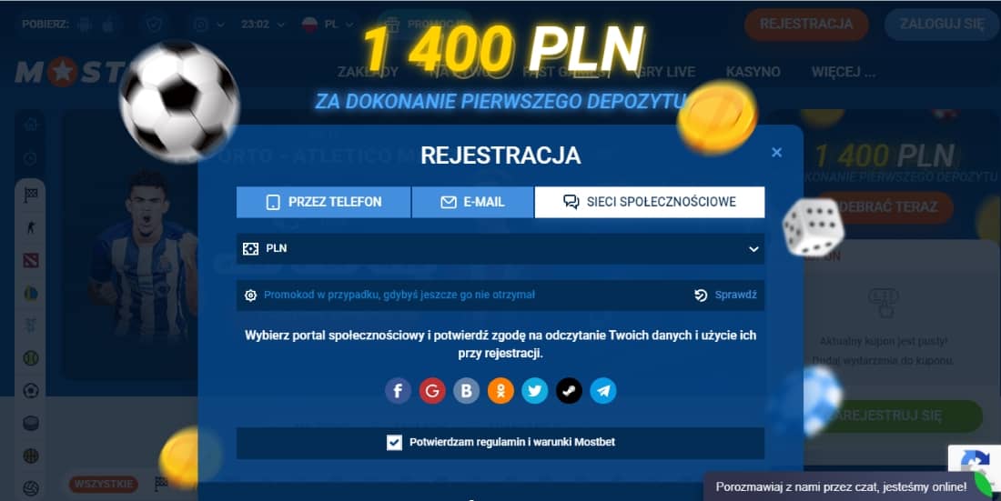 регистрация в Mostbet через социальные сети