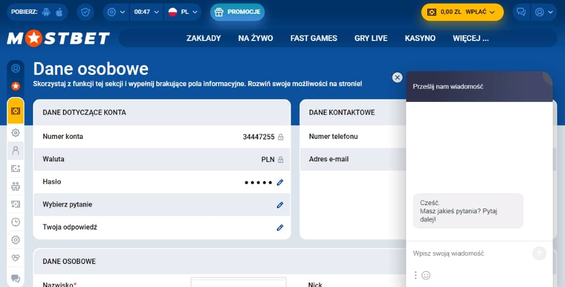 живой чат поддержки казино Mostbet