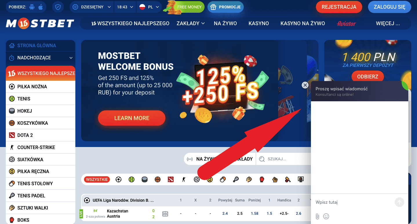 Служба поддержки mostbet