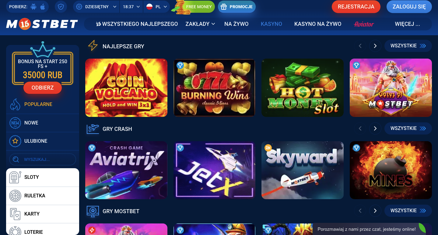 казино mostbet польша